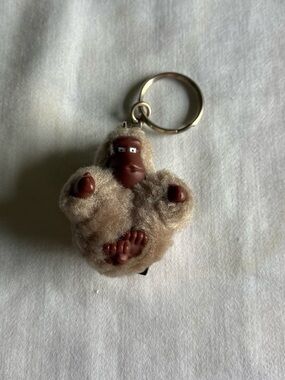 Plush Brown Ape Keychain - Soft Fur Novelty Accessory